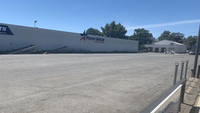 An empty Peter Kittle Motors on Commercial Road, Port Adelaide, which is closed its doors on Friday. Picture: Paula Thompson