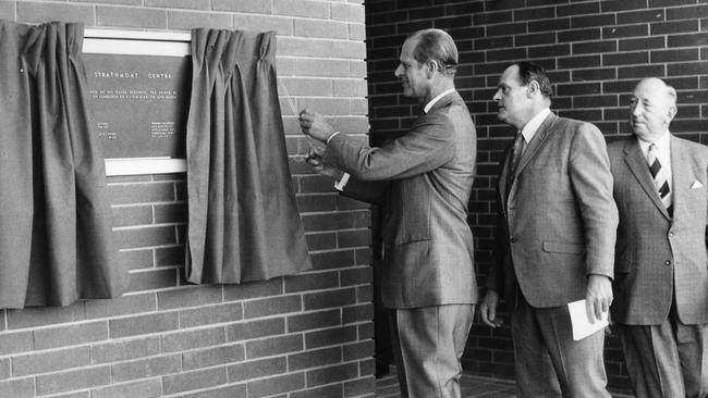 The Duke of Ediburgh, Prince Philip, opens the Strathmont Centre in 1971.