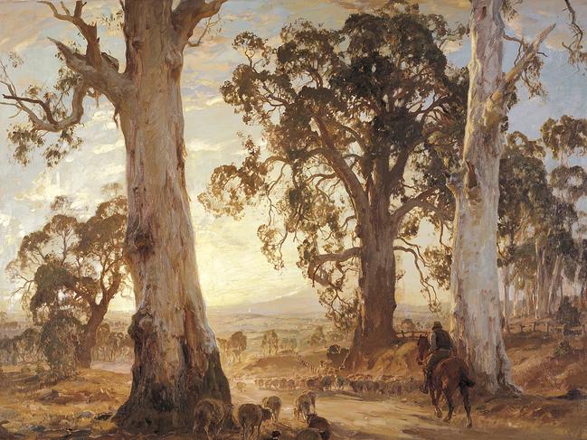 ECO MAG. Hans Heysen, Droving into the Light(1914-1921), oil on canvas, 121.9cm x 152.4cm