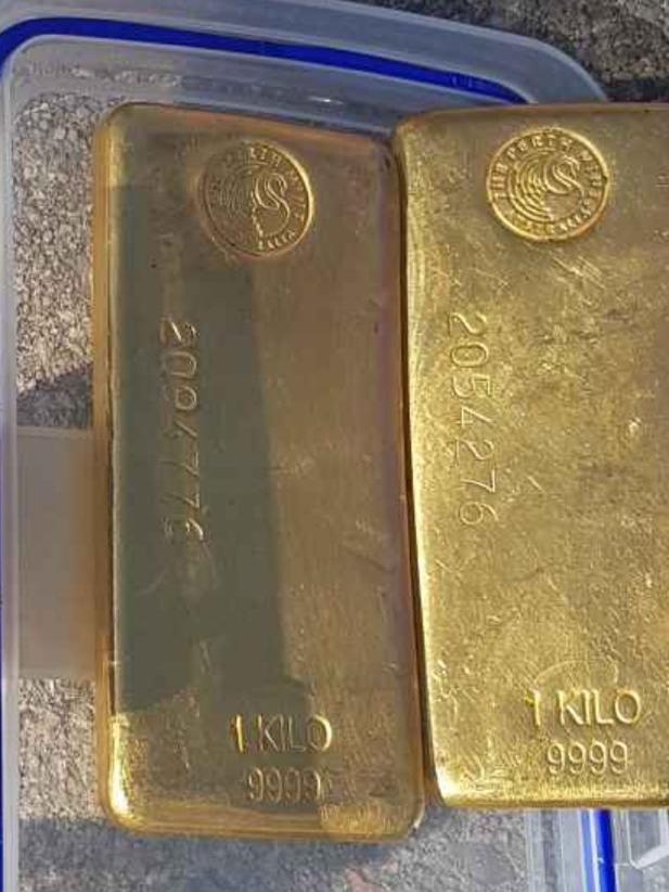 Some of the gold bars seized when police raided the Richmond property of Michael Kay.