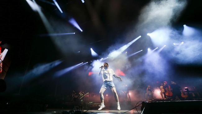 Post Malone performs at the RNA Showgrounds. Photo – Stephen Archer