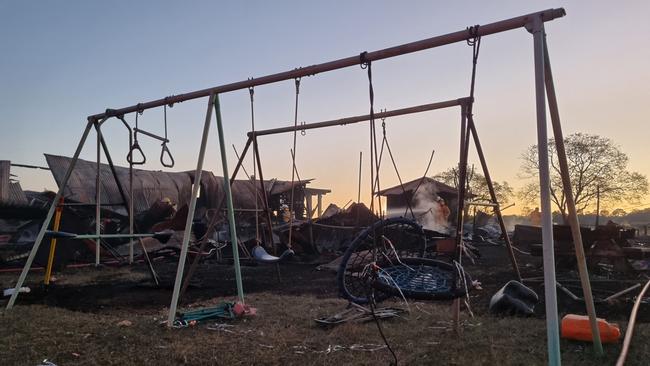 Aftermath of a house fire which destroyed a historic home at Chelmsford, north of Kingaroy, on September 7, 2021. Picture: Holly Cormack