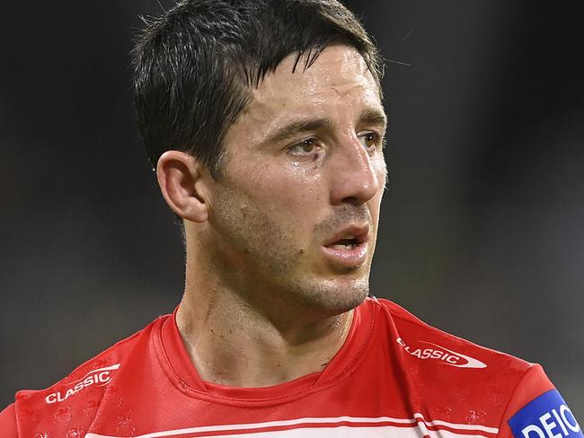 TOWNSVILLE, AUSTRALIA - MAY 13: Ben Hunt of the Dragons loduring the round 11 NRL match between North Queensland Cowboys and St George Illawarra Dragons at Qld Country Bank Stadium on May 13, 2023 in Townsville, Australia. (Photo by Ian Hitchcock/Getty Images)