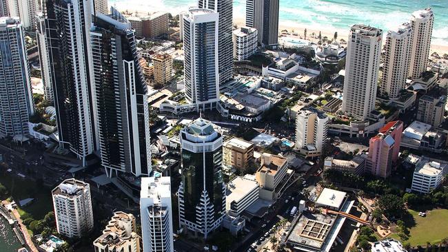 Cavill Ave today stands between a range of towers.