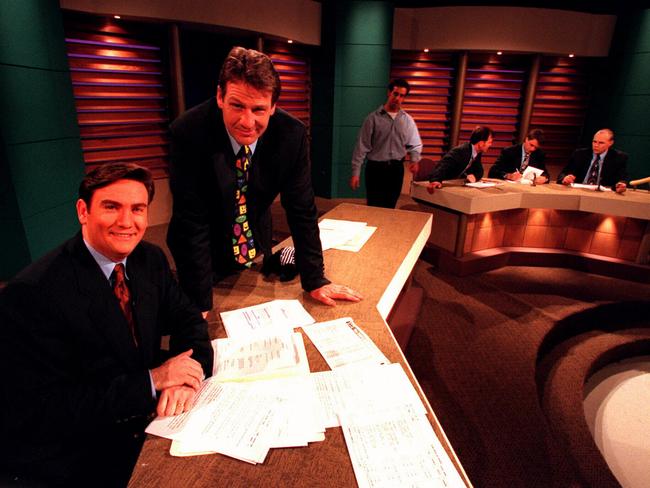 Way back when. Eddie McGuire and Sam Newman on The Footy Show in 1997.