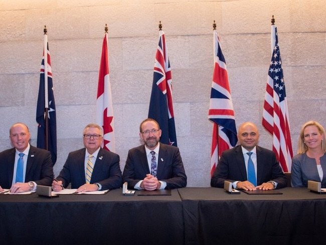 Australia is hosting a two-day Five Eyes forum on the Gold CoastSajid Javid, UK Home Secretary 28-08-18 tweet:Productive day with Five Eyes allies committing to improving counter-terrorism co-operation & information sharing. Security relationship between UK, Australia, Canada, New Zealand & USA vital in fight against global terror.