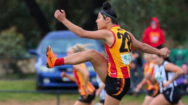 Dona has been dominant as a ruck and forward in 2022 and will play for a second straight premiership in two weeks. Picture: Morphettville Park Football Club