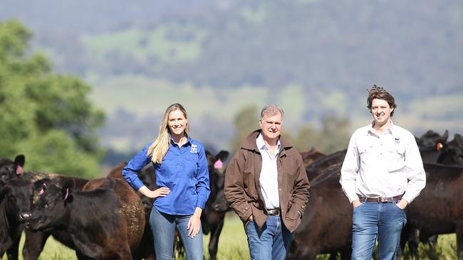 Tim Roberts-Thomson with his children Madeleine and James from TRT Pastoral, which paid more than $120 million for an aggregation of farmland in Tasmania.