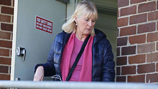 Artist John Olsen's step daughter Karen Howard Mentink leaving Moss Vale court today. Picture: Adam Yip