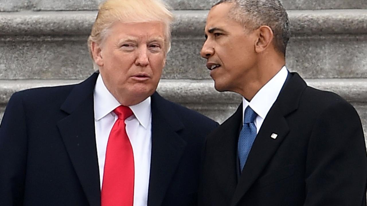 Not exactly the best of friends ... the day Barack Obama left the White House, and Donald Trump entered it. Picture: Robyn Beck/AFP