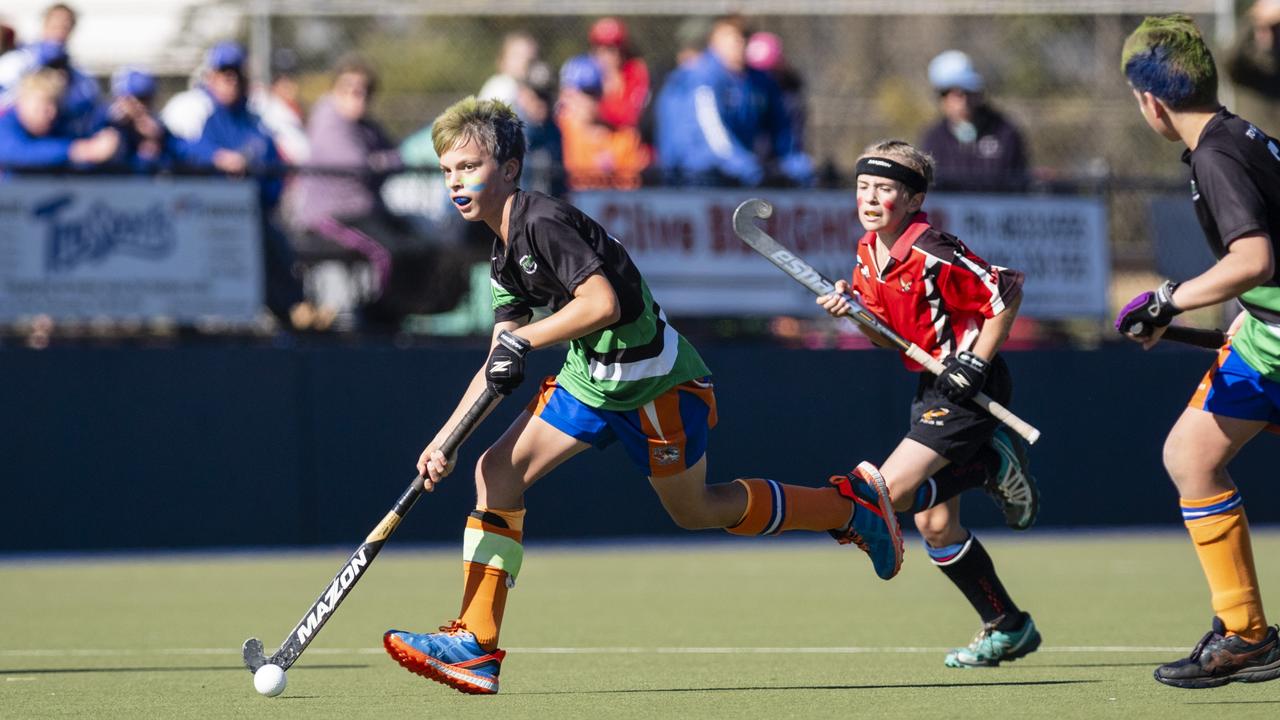 Newtown Norths Tigers captain Cooper Gollan against Past High in under-11 boys Presidents Cup hockey at Clyde Park, Saturday, May 27, 2023. Picture: Kevin Farmer