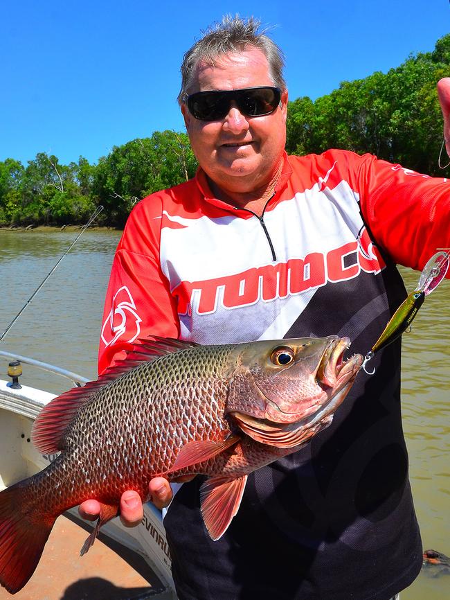 Paul Starkey from Ballina caught this big mangrove jack on a suspending Atomic Shiner deep diver