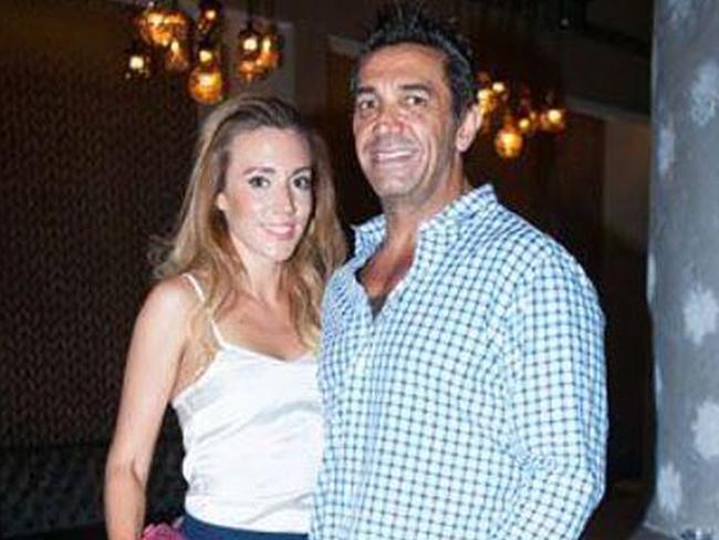 Jay Malkoun with his estranged wife Samantha, who has flown to Athens to be by his side. 