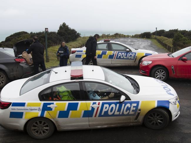 Police at the scene of the shooting. Picture: Alan Gibson