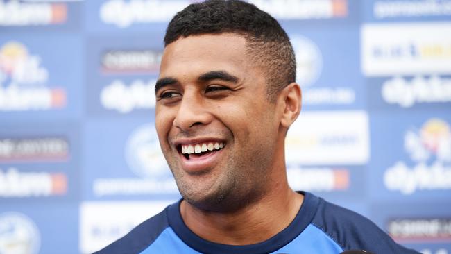 SYDNEY, AUSTRALIA - JANUARY 27: Michael Jennings speaks to the media during a Parramatta Eels NRL media opportunity at Old Saleyards Reserve on January 27, 2016 in Sydney, Australia. (Photo by Matt King/Getty Images)