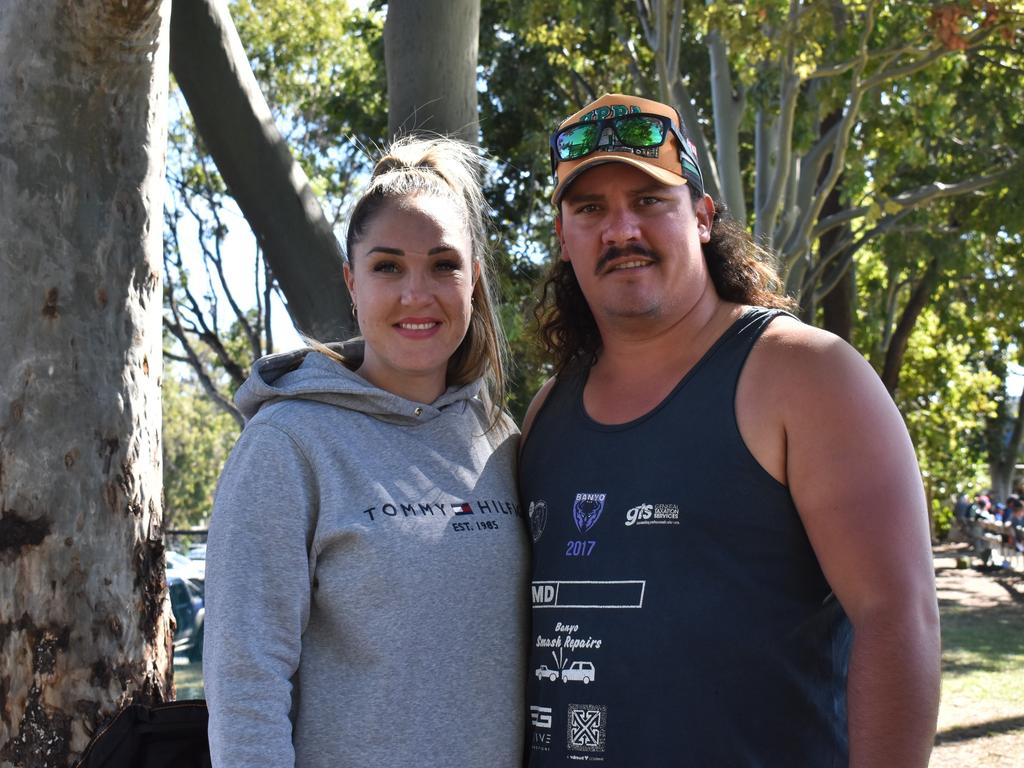 Rockhampton's Amanda Dixson and Sean Hennessy at the Queensland Country Rugby Union Championships in Rockhampton, July 1, 2023.