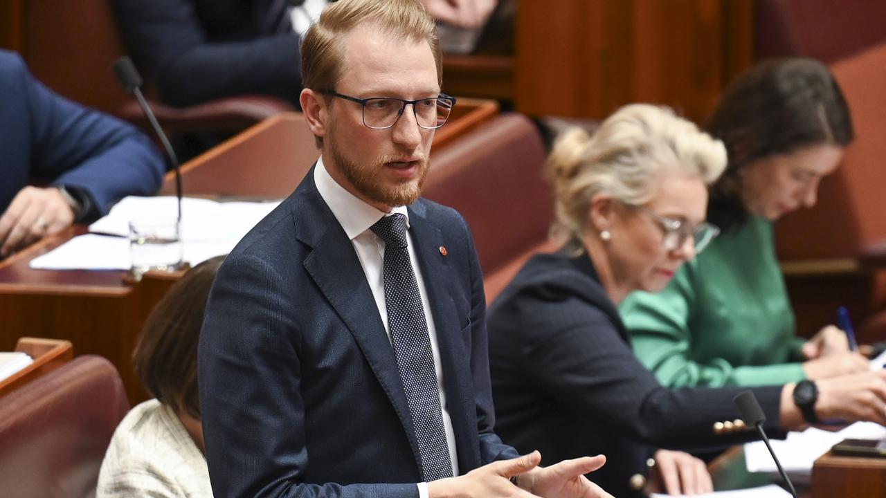 Senator James Paterson raised his concerns about Fayez Elhasani in the Senate. Picture: NCA NewsWire / Martin Ollman