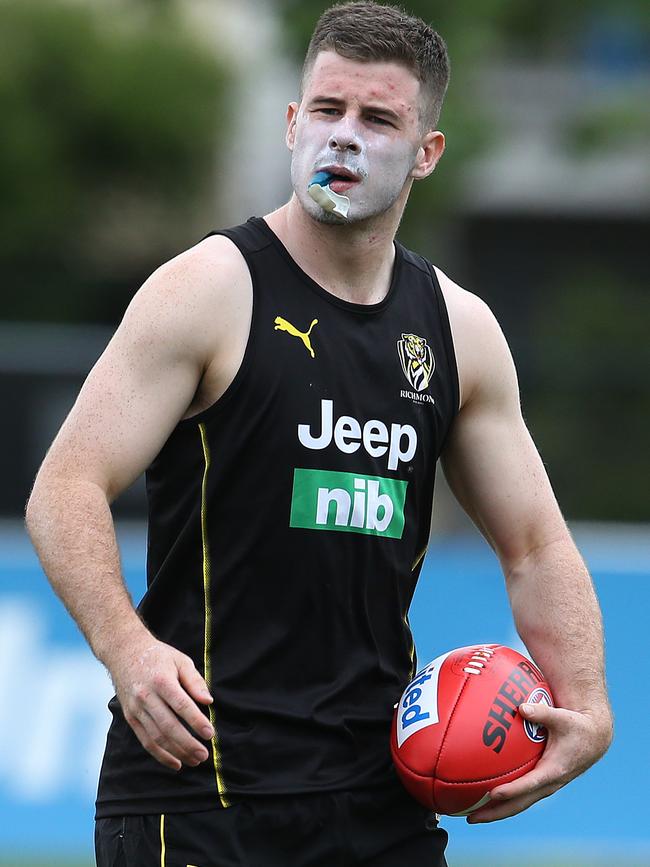 Jack Higgins wasn’t taking any chances with sunburn. Picture: Michael Klein