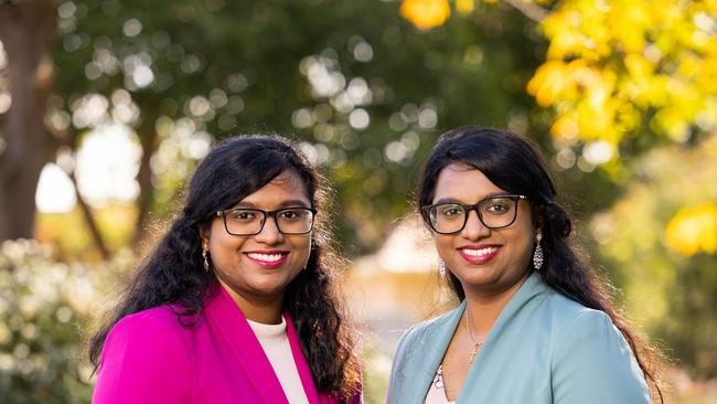 Radha and Prabha, 26, are identical twins. Supplied