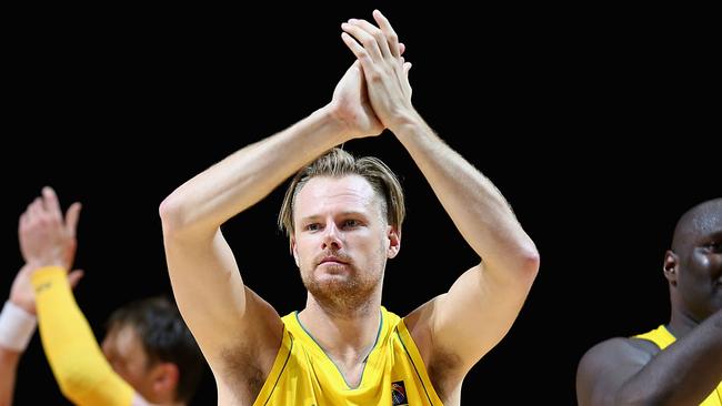 Brad Newley after a Boomers match against New Zealand.