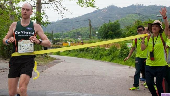 Mr Jenkins completing a cross country race in China in 2017. Picture: Instagram