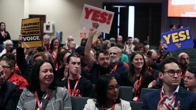 Both the Premier and Prime Minister spoke on the Voice at the Conference. Picture: NCA NewsWire / David Crosling