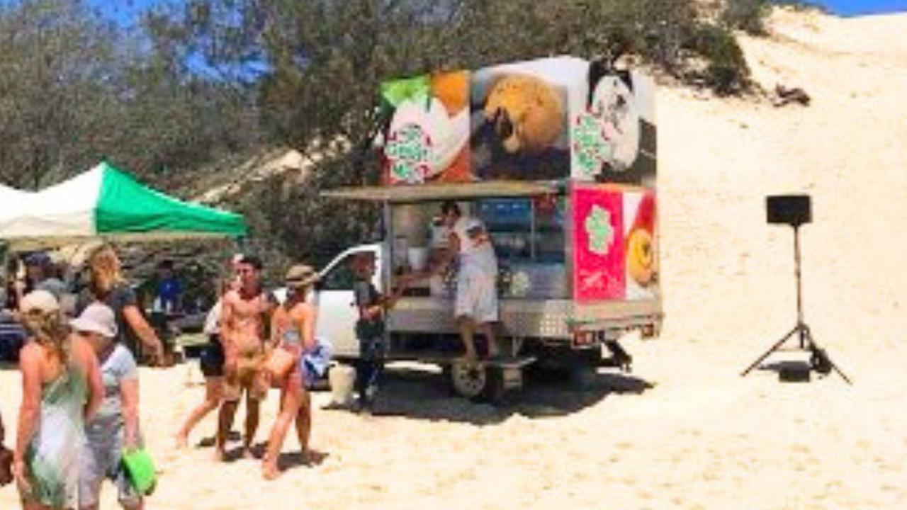 The ice-cream truck was a popular tradition on Straddie beaches.