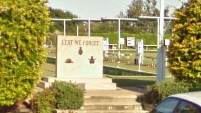 This is the war memorial which collapsed at Black Head Bowling Club in Hallidays Point, killing a three-year-old girl.