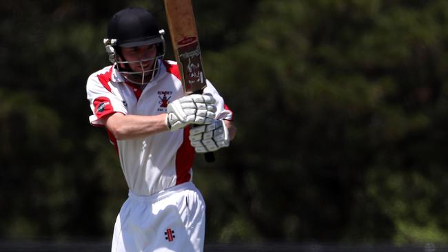 Romsey captain Ben Way in action.