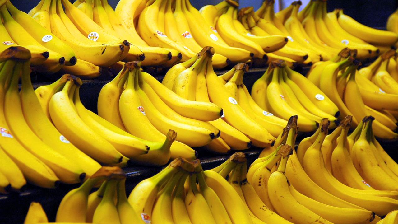 Bananas. Generic photo of bananas on shelf.