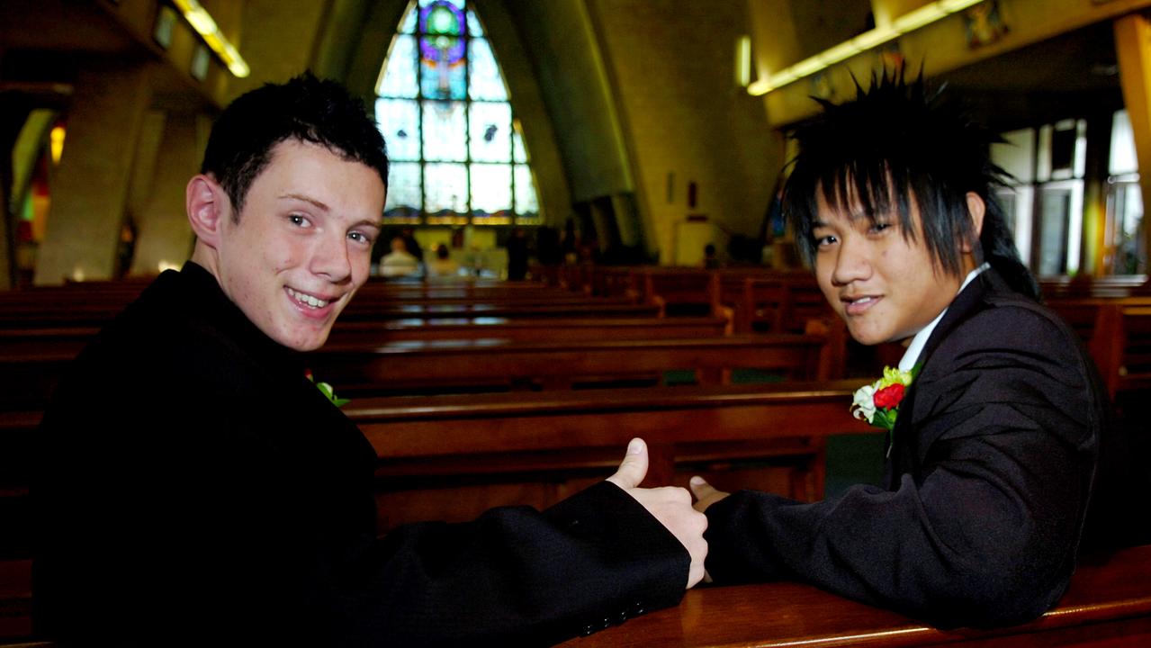 Daniel Beames and Ejun Rachman at the 2009 O’Loughlin Catholic College formal. Picture: NT NEWS