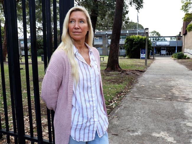 20/06/2018: Michelle Walsh outside her old school, Northern Beaches Secondary College, formerly called Cromer High. Michelle has come forward with an interesting account of an encounter with one of Chris Dawson's school teacher colleagues. It has led to fresh interview being taken as evidence by detective's re-examining the case.Pic by James Croucher