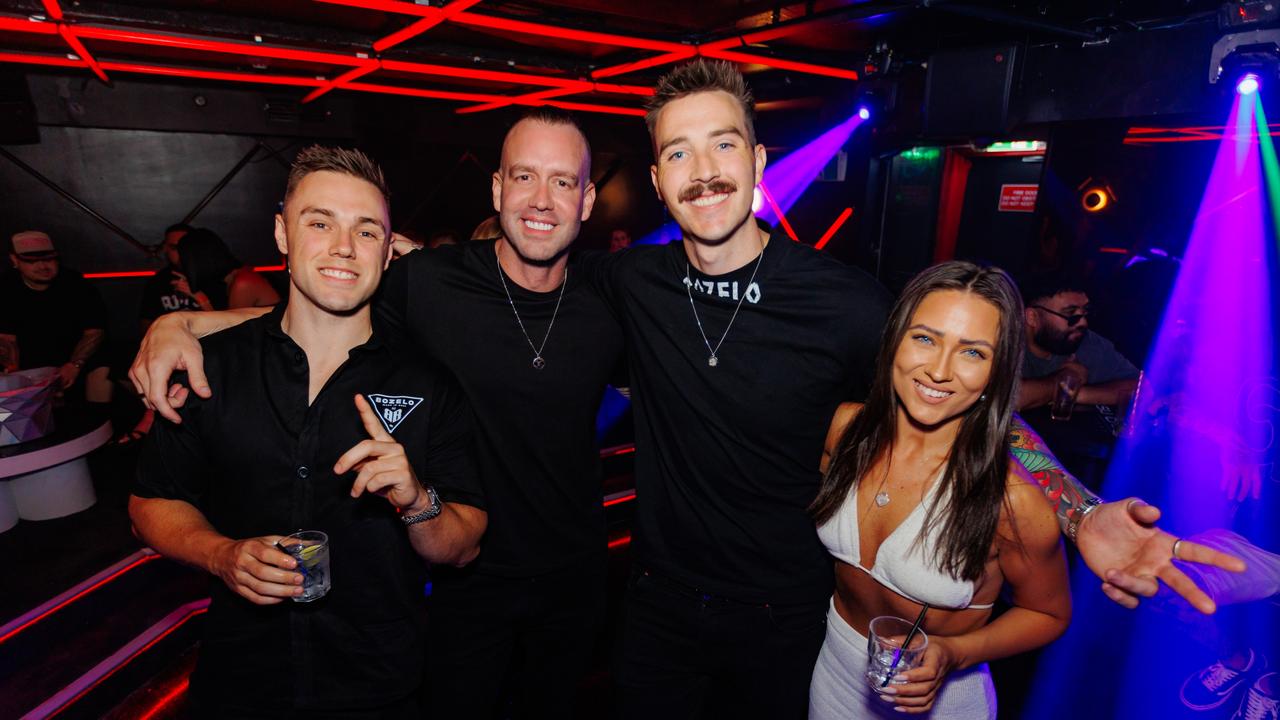 Connor O'Niell, Trent Redman, Lachlan Naughton, Jaedyn Goodman at Su Casa Nightclub. Picture: Cut by Jack