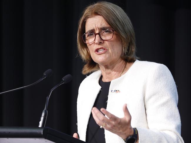 SYDNEY, AUSTRALIA - NewsWire photos OCTOBER 24, 2023: Michele Bullock, Governor, at the Commonwealth Bank of Australia Global Markets Conference in Sydney. Picture: NCA NewsWire / Dylan Coker