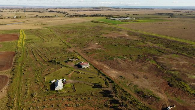 Soil covers land previously home to native grasslands at a conservation site in Truganina. Picture: Adrian Marshall