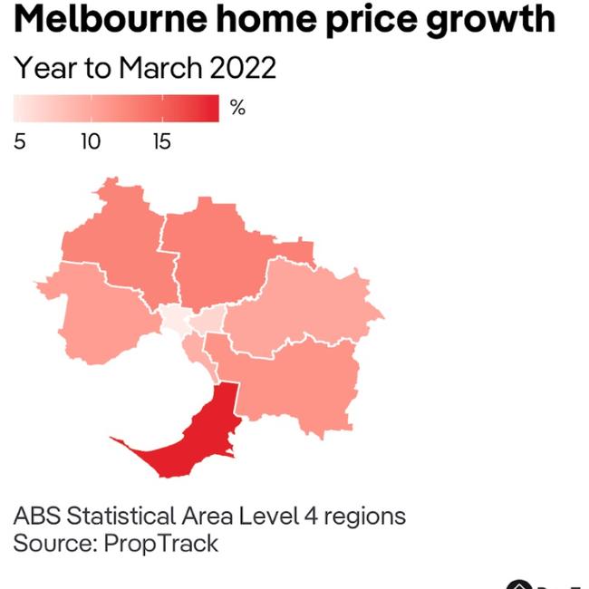 PropTrack's Home Price Index shows that Mornington Peninusla price growth has boomed in the past year.