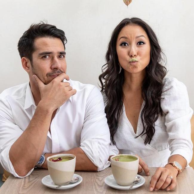 During this time she discovered matcha tea after being forced to stop drinking coffee and co-founded her tea empire with fiance Nick Davidson.