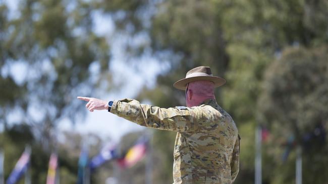 Members of the Royal Regiment of Australian Artillery were preparing to welcome the King and Queen on Sunday.. Picture: NewsWire / Martin Ollman