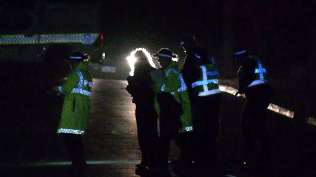 The scene at Beach Road, Goolwa, where Charlie Stevens was struck by a car on Friday Night. Picture: Gary Juleff