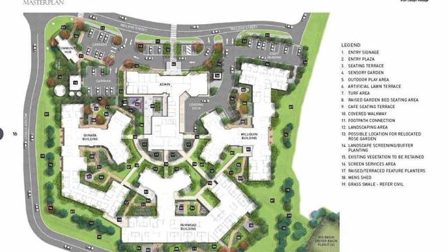 The proposal map submitted by the Anglicare aged care facility.