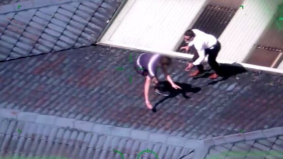 A man was eventually arrested on a rooftop. Picture: Queensland Police Service.