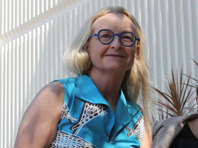 Coroner Elisabeth Armitage outside Darwin Local Court following Pukumani Alimankinni's death in care coronial on April 24, 2024. Picture: Zizi Averill