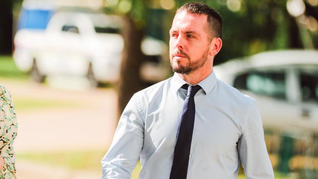 Former police officer Zachary Rolfe outside the NT Supreme Court where he was acquitted of murdering Kumanjayi Walker. Picture: Glenn Campbell.