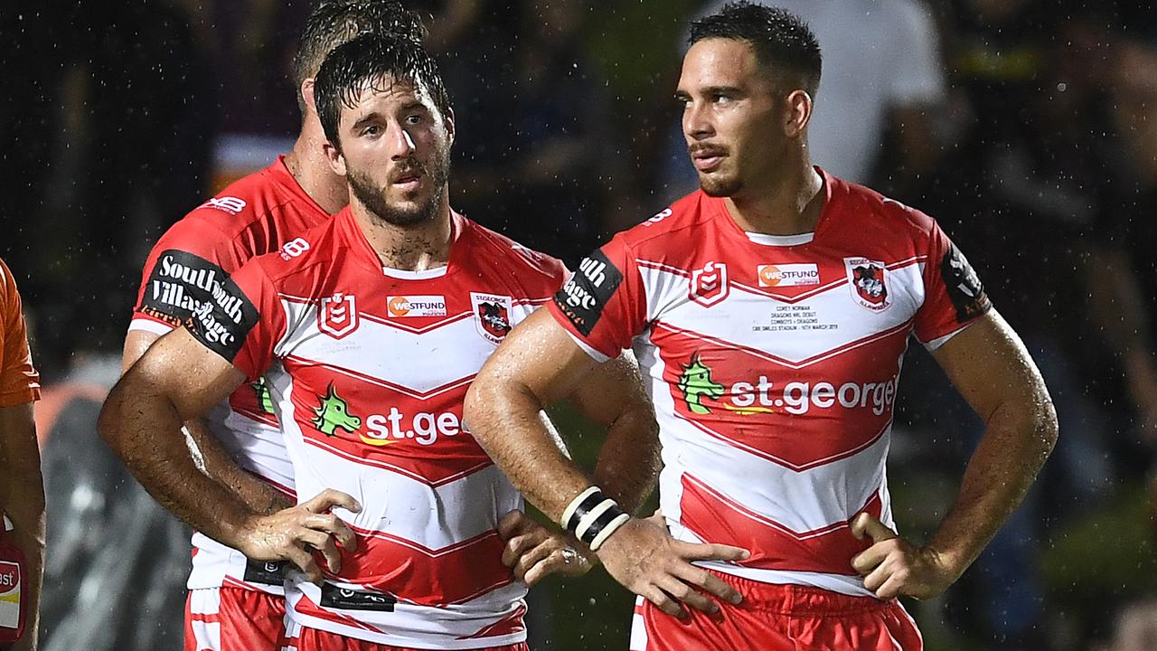 Ben Hunt and Corey Norman have struggled to get the Dragons’ attack firing in the opening two rounds. 