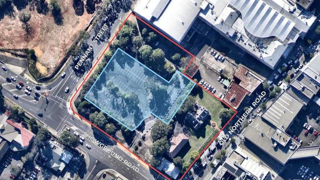 An aerial view of the site for the proposed outdoor padel courts. Picture: Hills Shire Council