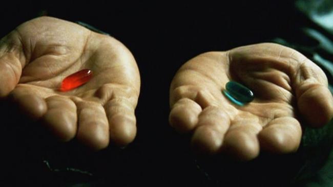 Choose wisely. (Pic: The Matrix)