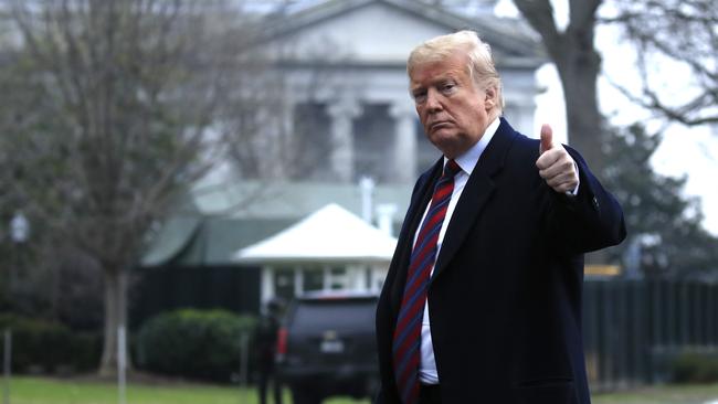 Donald Trump is in a no-man’s land between the demands of his own supporters and the need to resolve the shutdown before the polls destroy him. Picture: AP. 