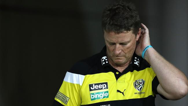 Richmond coach Damien Hardwick and his side will have to defy the odds to go back-to-back in 2018. Picture: Getty Images