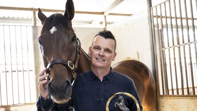 Joe Pride with his The Everest winner Think About It