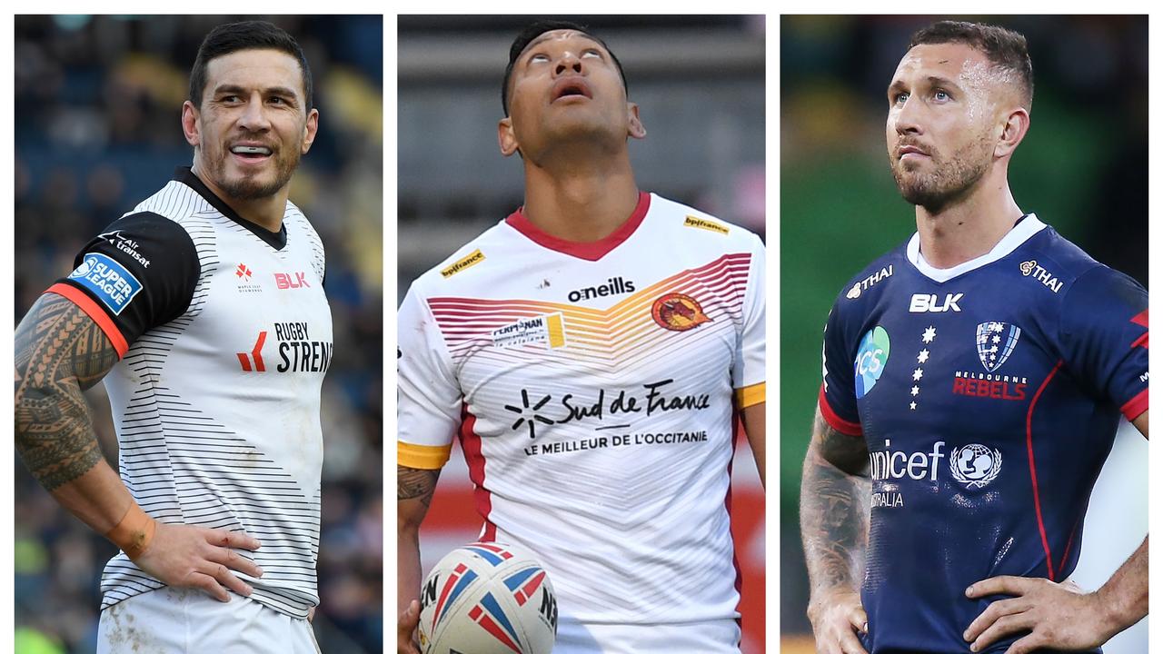 NRL clubs are keen to pounce on Israel Folau, Sonny Bill Williams and Quade Cooper among other players while they wait for their respective competitions to resume.